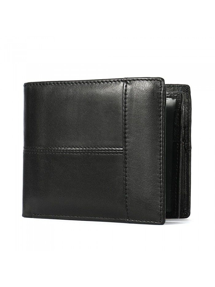 Amazon men's Retro Leather Wallet thin leather business anti theft card swipe RFID wallet men's 8064