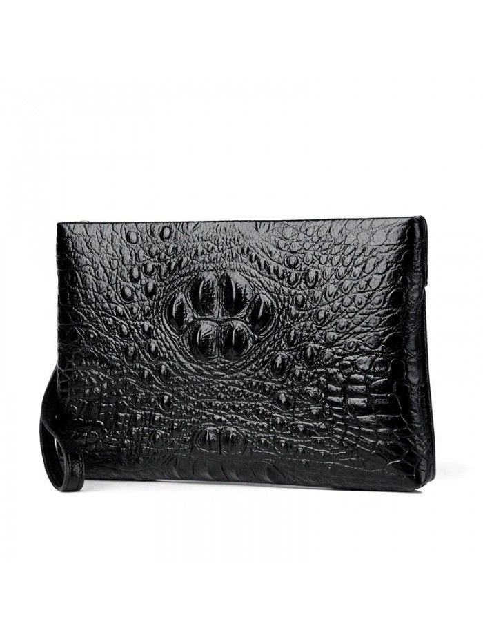 Crocodile soft leather handbag men's mobile phone bag Business Wallet long hand bag men's envelope bag youth social bag