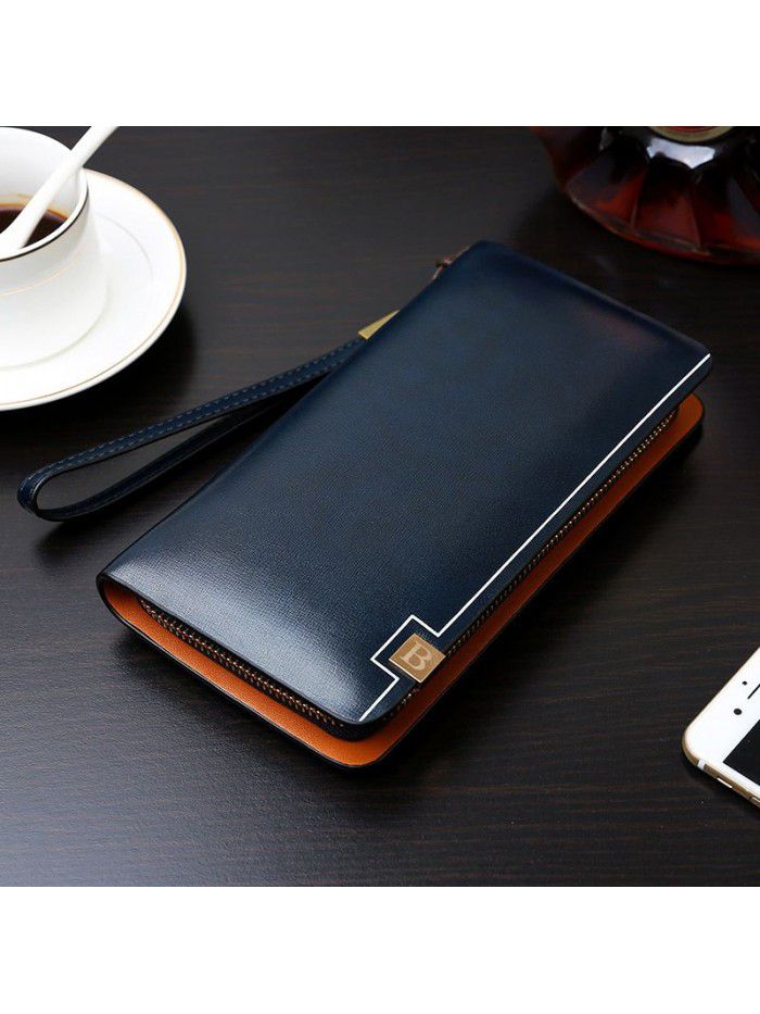 Cross border new Korean wallet men's single zipper handbag multi-functional men's bag mobile phone bag spot manufacturers wholesale