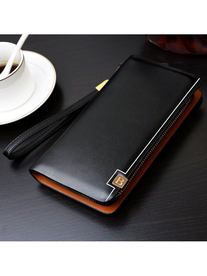 Cross border new Korean wallet men's single zipper handbag multi-functional men's bag mobile phone bag spot manufacturers wholesale