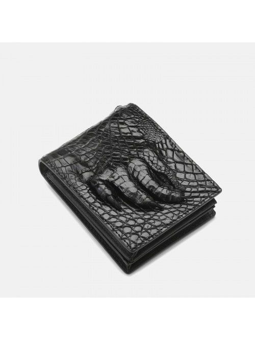 Crocodile claw men's wallet short leather 2021 new...