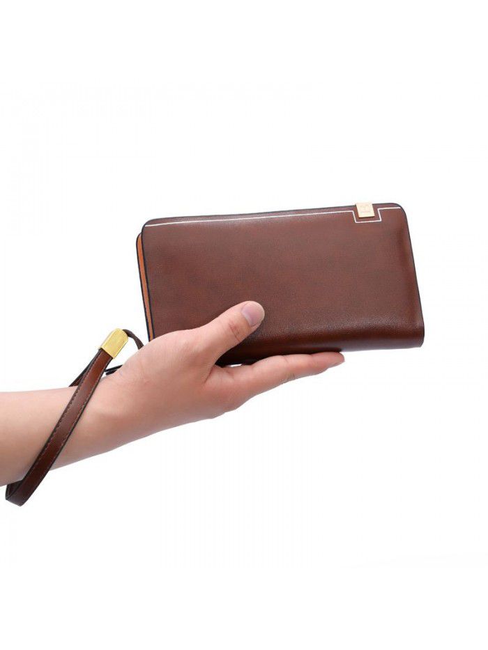 Cross border new Korean wallet men's single zipper handbag multi-functional men's bag mobile phone bag spot manufacturers wholesale