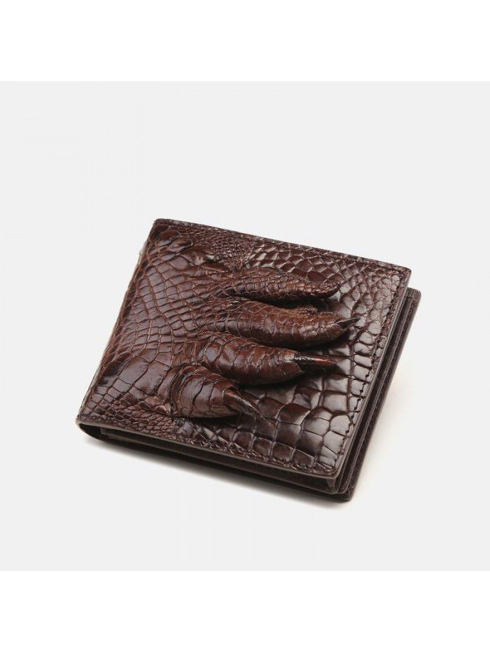 Crocodile claw men's wallet short leather 2021 new luxury brand wallet men's horizontal two fold Wallet