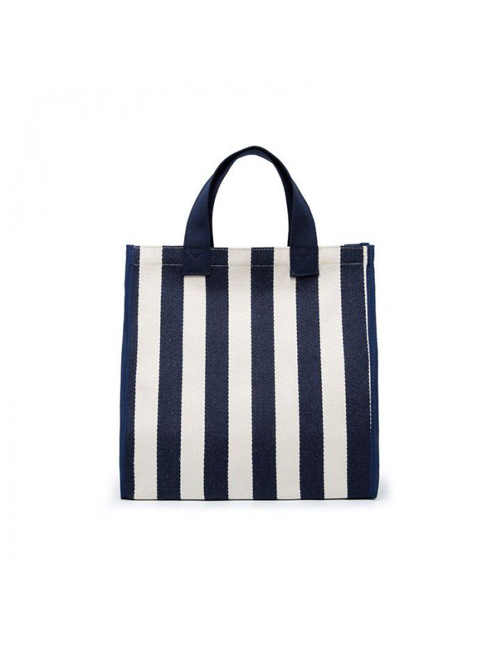 Korean literature and art small fresh stripe Shopping Bag Canvas hand bag shopping bag computer bag