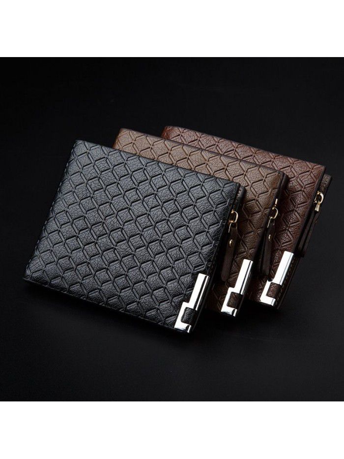 Men's printed business WALLET business leisure 30% zipper horizontal enterprise wallet European and American retro fashion wallet