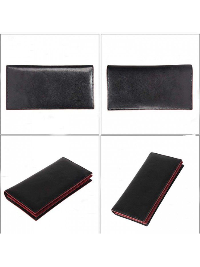 Manufacturers directly for men and women in the long double fold leather wallet multi card multi-functional mobile phone wallet men's trade wholesale