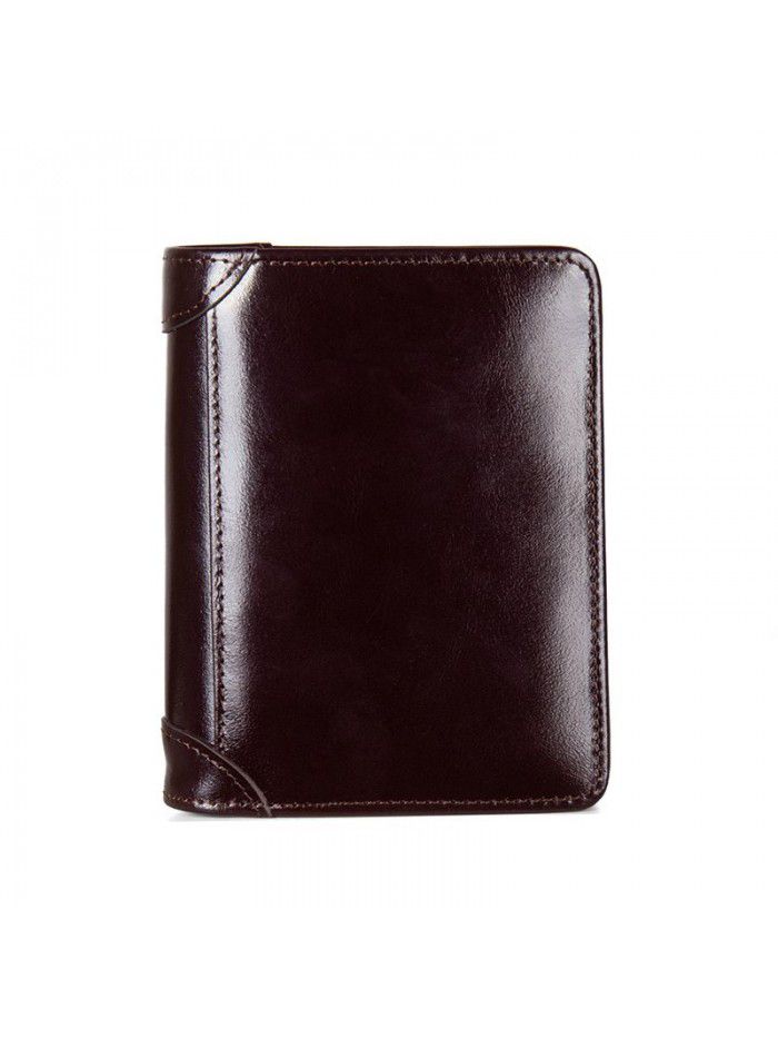 Men's Leather Wallet ultra thin anti theft brush vertical 2020 new card bag men's Leather Wallet