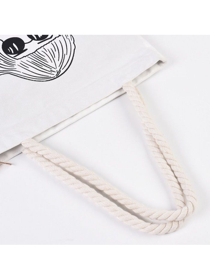 Canvas bag customized advertising hand bag printed logo pattern customized cotton shopping blank shoulder bag customized