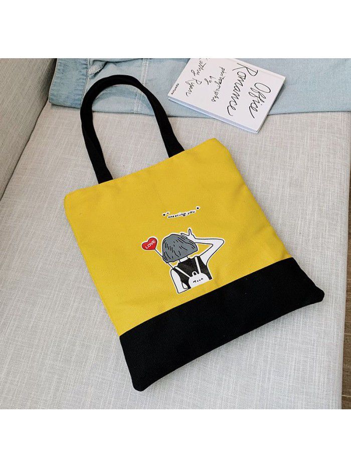 Individual creativity advertisement cotton bag supermarket shopping canvas bag student single shoulder canvas bag