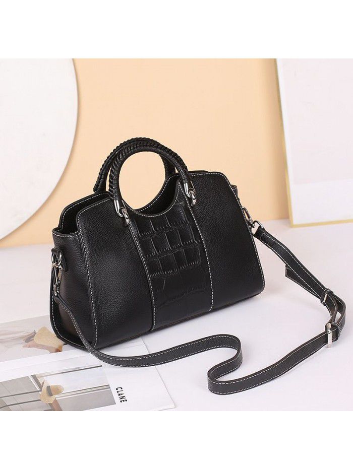 Fashion Cross Border women's bag 2021 new leather handbag crocodile cross shoulder bag trend mother's bag 6129