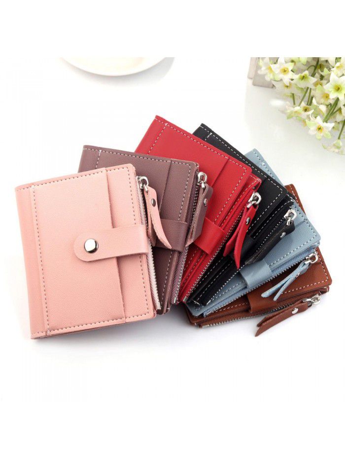 New Hengsheng wallet short women's small wallet driver's license wallet Korean zero wallet women's Mini button bag