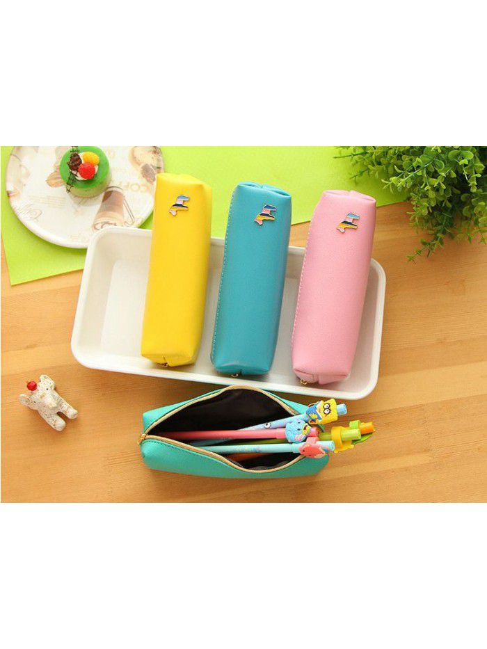 Korean stationery bag cute pony leather pencil case Korean men's and women's creative simple pencil case