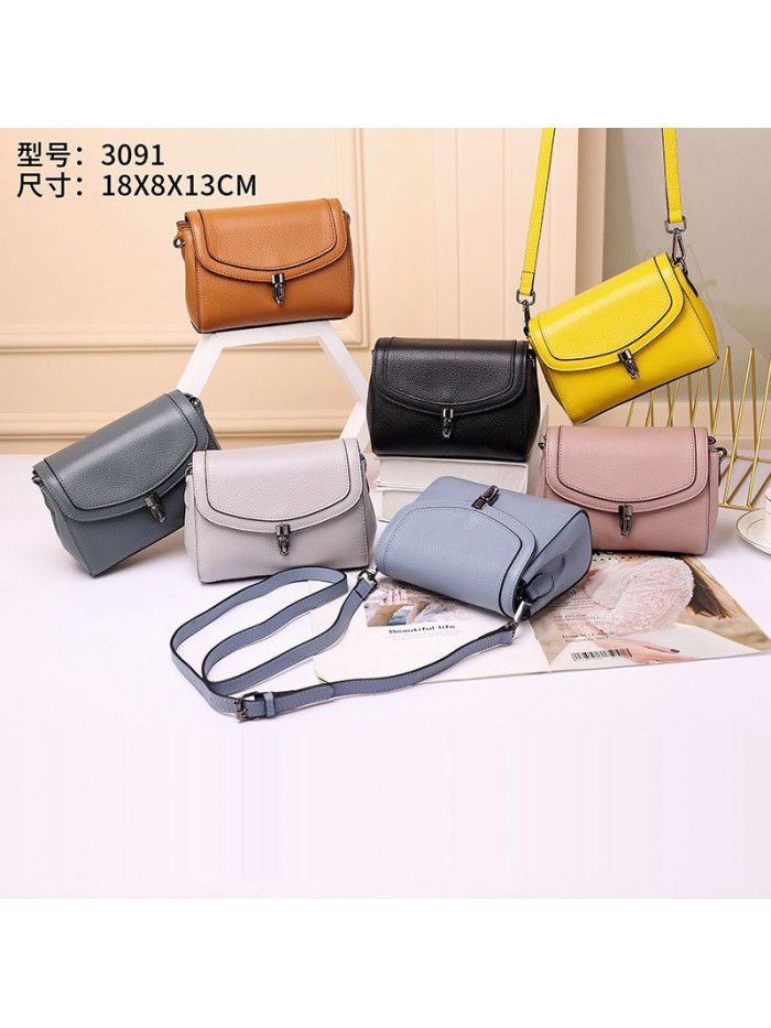 Fashion women's bag leather 2021 new style messenger bag trend one shoulder bag 3091