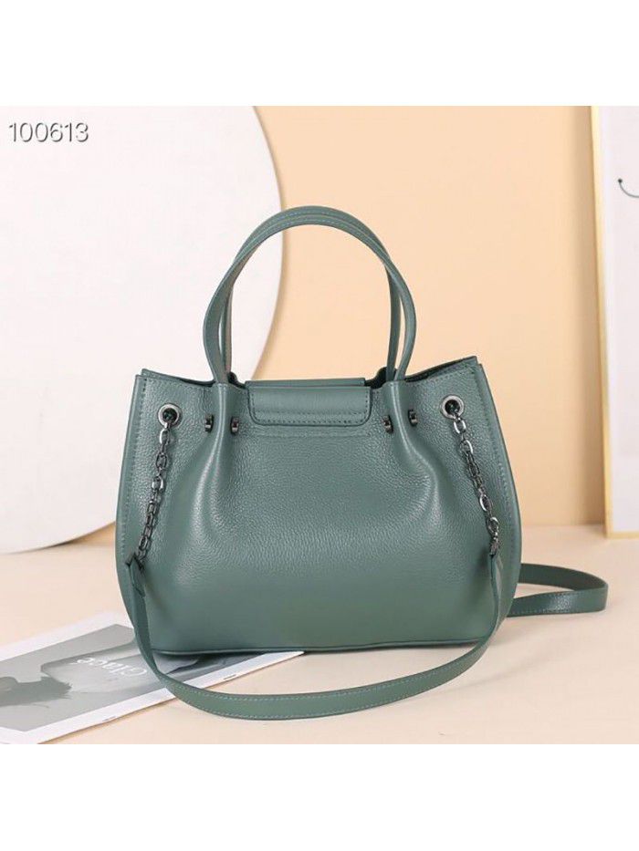 Fashion handbag 2021 new leather women's bag head layer cowhide cross shoulder bag fashion chain bag women's 8161