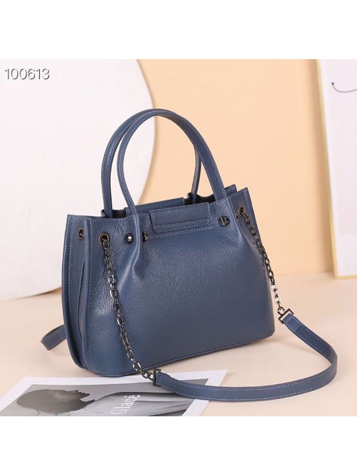 Fashion handbag 2021 new leather women's bag head layer cowhide cross shoulder bag fashion chain bag women's 8161