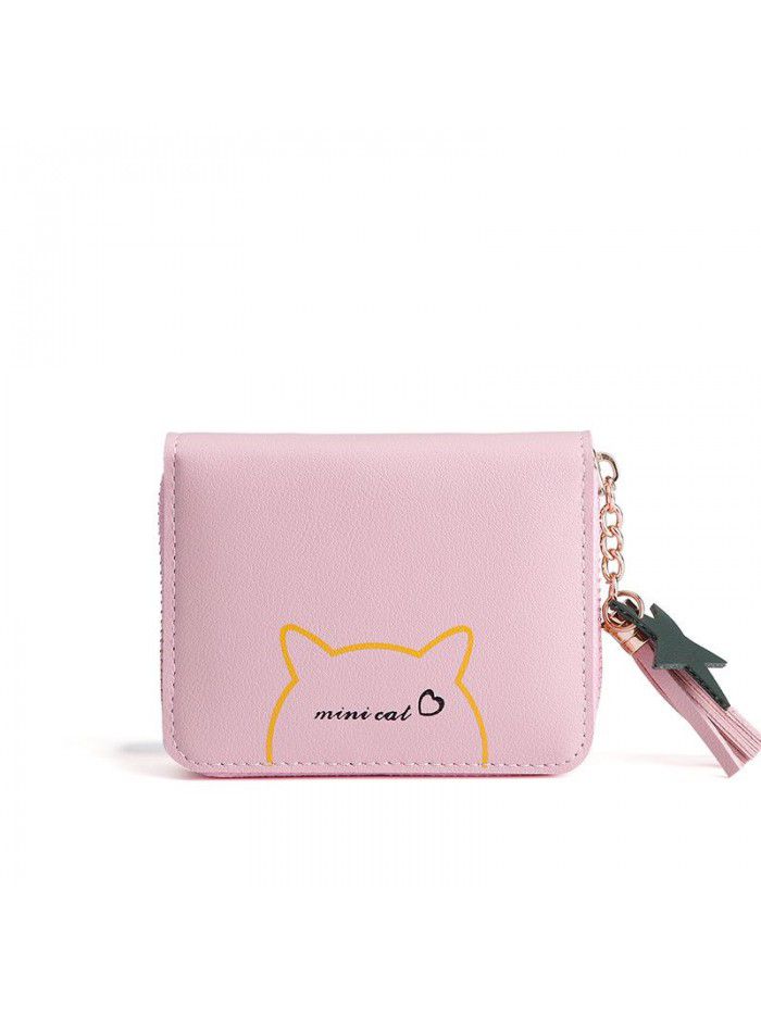 Korean version Chaozhou women coin bag simple cartoon cute animal printing zipper small wallet short change bag card bag