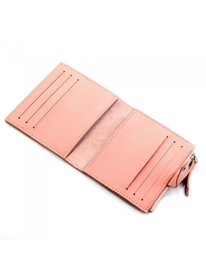 New Hengsheng wallet short women's small wallet driver's license wallet Korean zero wallet women's Mini button bag