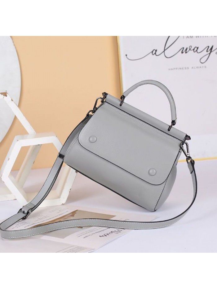 Commuter Bag 2021 new Korean fashion women's bag head leather hand messenger bag leather shoulder bag 8183