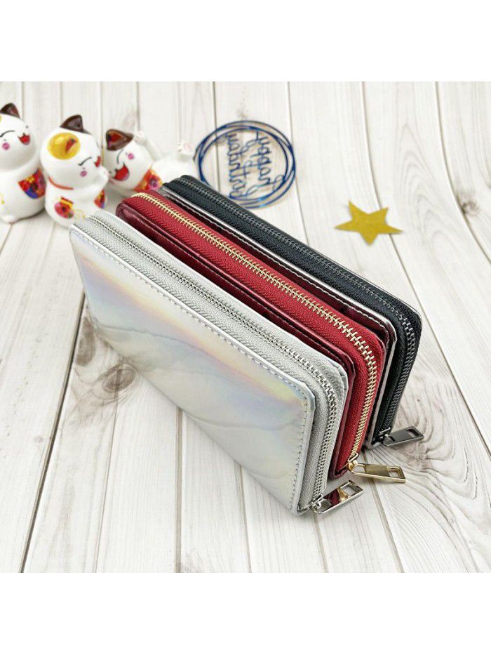 Women's 2021 new product Pu embroidery flamboyant bird Long Wallet women's one shoulder bag Korean zero wallet wallet