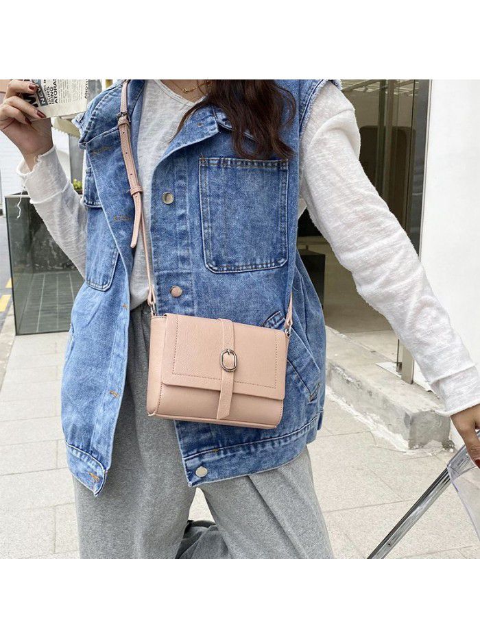 Bag women's fashion leather bag 2021 new single shoulder bag head layer cowhide small square bag net red messenger bag 7705