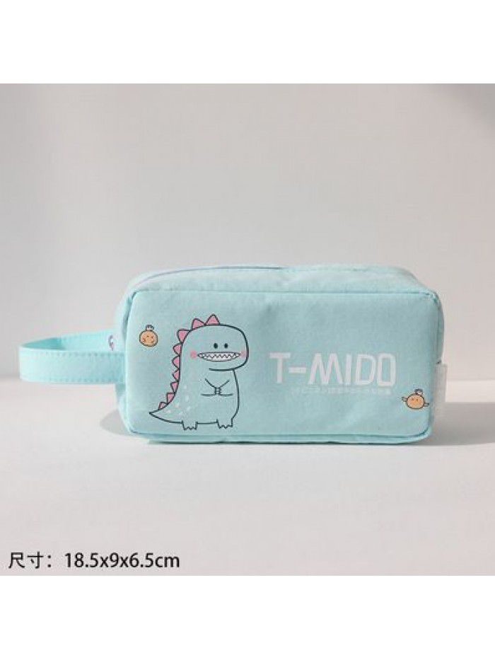 Korean simple pencil bag student stationery storage large capacity small fresh stationery box cute cartoon stationery bag for men and women