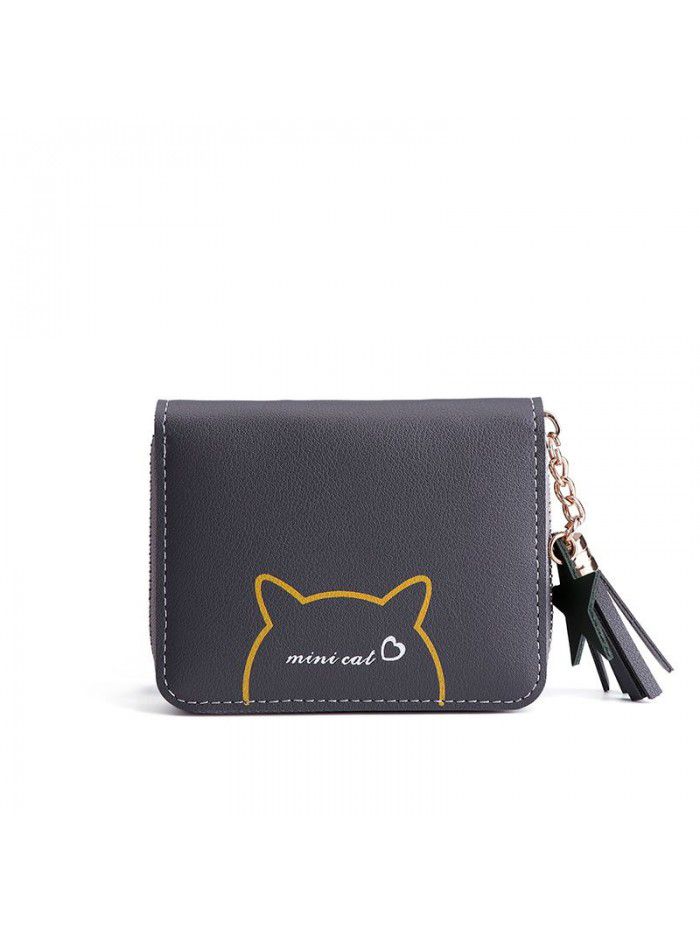 Korean version Chaozhou women coin bag simple cartoon cute animal printing zipper small wallet short change bag card bag