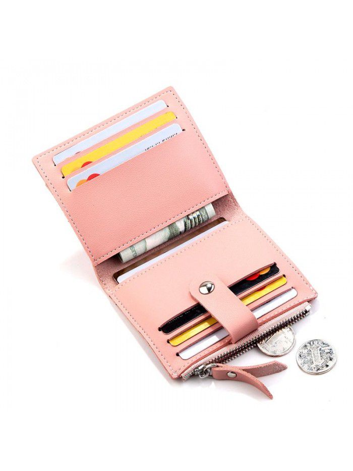 New Hengsheng wallet short women's small wallet driver's license wallet Korean zero wallet women's Mini button bag