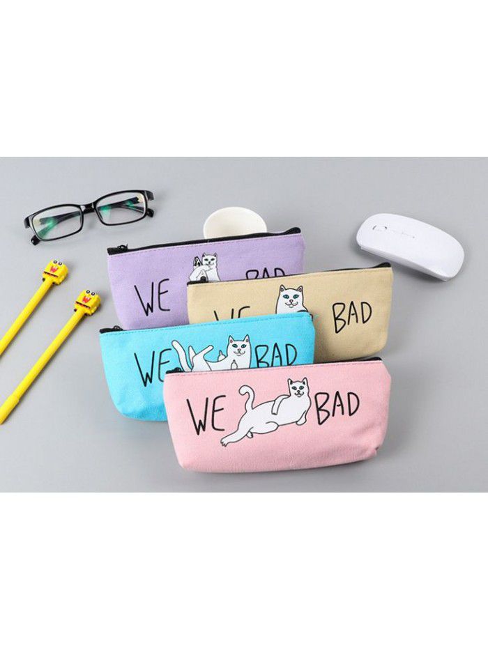 Korea stationery wholesale - cat Lianmeng pen bag cute animal design stationery bag cat pen bag