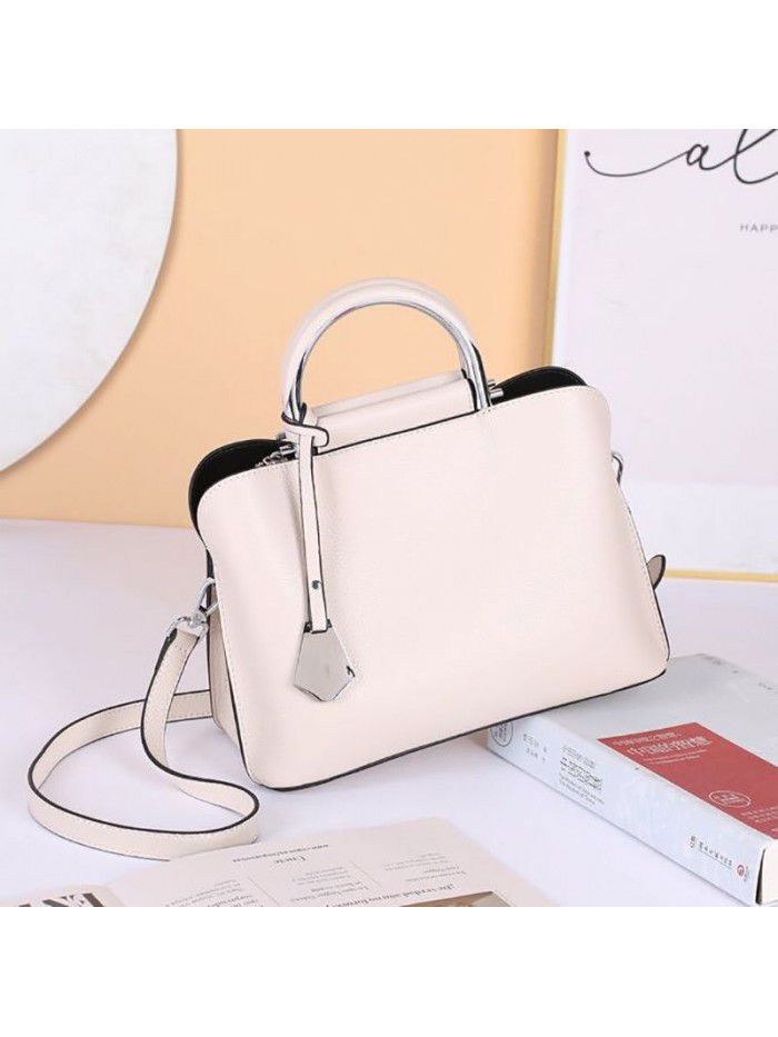 Commuting top leather handbag 2021 new atmospheric leather women's bag fashion versatile Messenger Shoulder Bag 8108