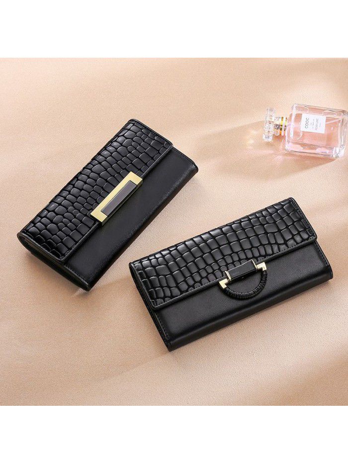 Leather women's Wallet New European and American multi-function wallet with leather top for women's long wallet wallet