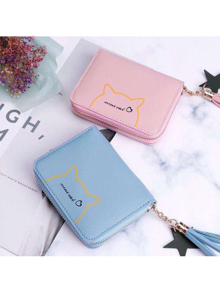 Korean version Chaozhou women coin bag simple cartoon cute animal printing zipper small wallet short change bag card bag