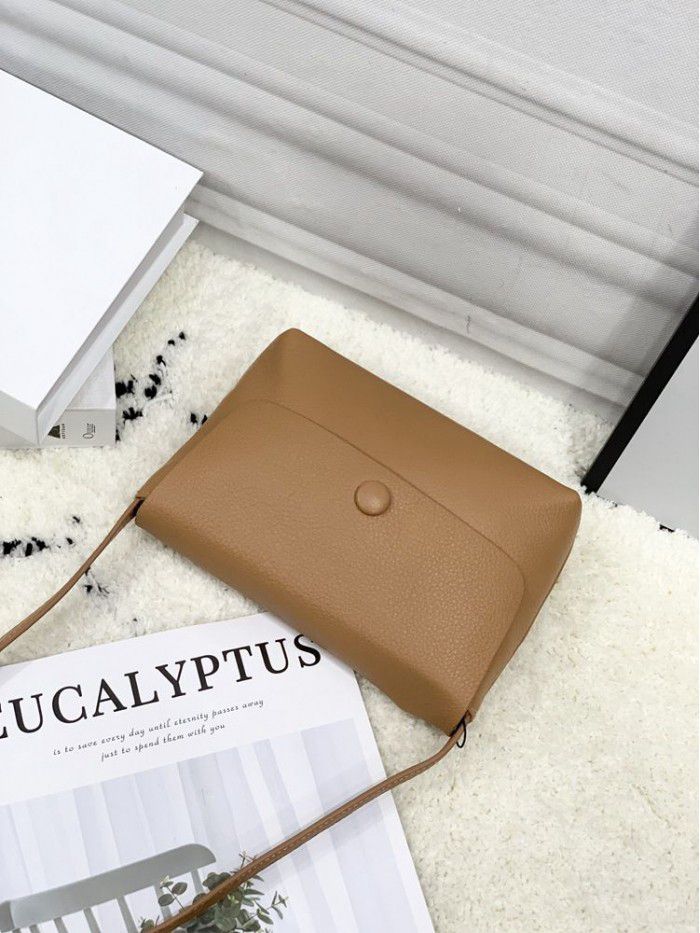 Women's leather bag small bag women's soft leather leisure envelope bag 2021 new head Leather One Shoulder Messenger Bag 1177