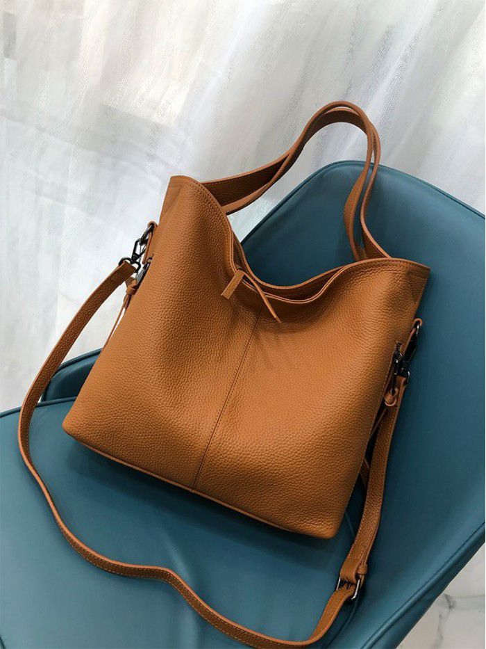 Cross border European and American Leather Women's bag 2021 new trend head leather handbag women's Single Shoulder Messenger Bag 8308