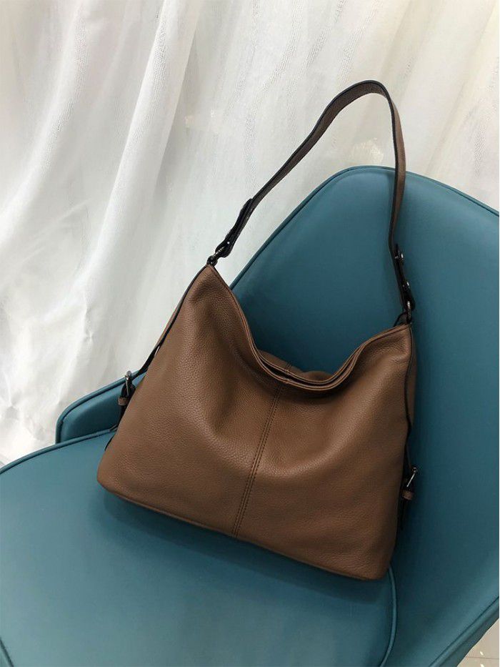 Cross border women's bag 2021 new Euro American style fashion shoulder bag leather tote bag head layer cowhide messenger bag 5560