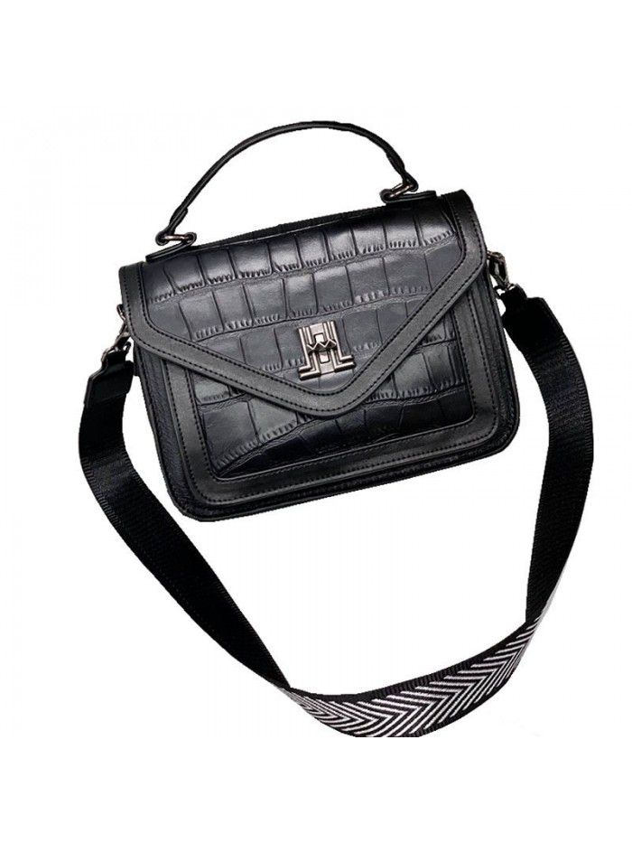  new leather women's bag crocodile pattern postman's bag head layer leather hand messenger bag versatile shoulder bag 9809