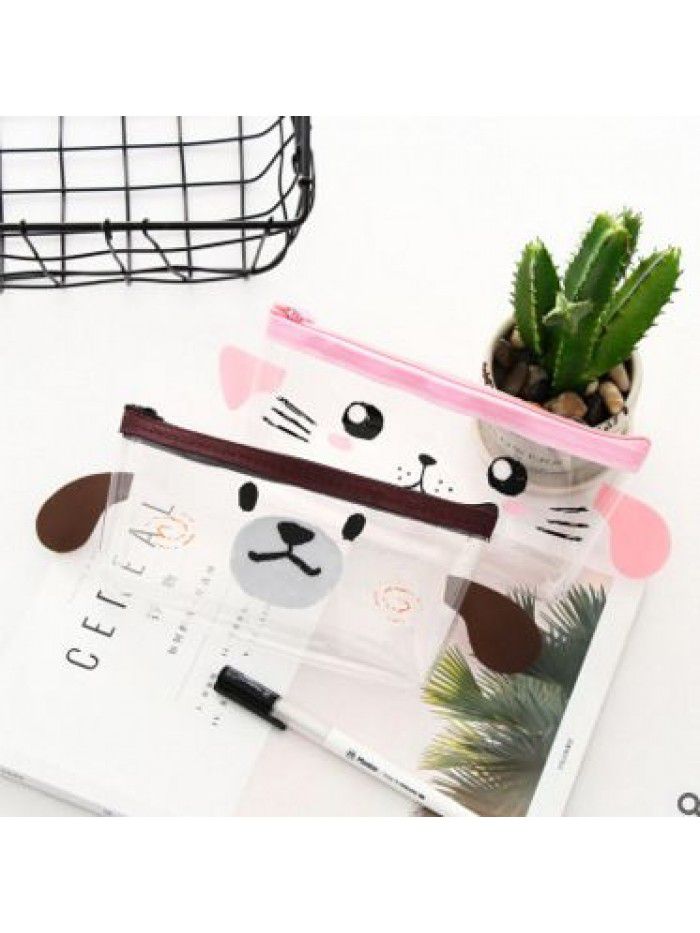 South Korea stationery new small animal expression transparent PVC pencil case new student pencil case special pencil case wholesale