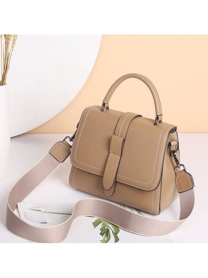 Head leather bag women's 2021 new handbag new Korean one shoulder straddle bag women's leather small square bag 8620