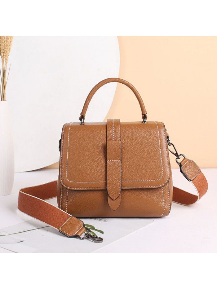 Head leather bag women's 2021 new handbag new Korean one shoulder straddle bag women's leather small square bag 8620