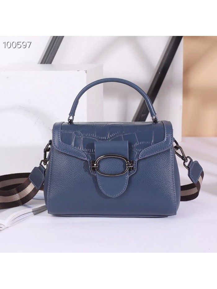 Bag women's Crossbody Bag Leather 2021 new head leather carrying shoulder bag crocodile women's bag 8170