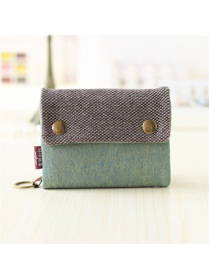 Kaka tribe Korean canvas men's and women's wallets small wholesale Taobao multi-purpose key bag