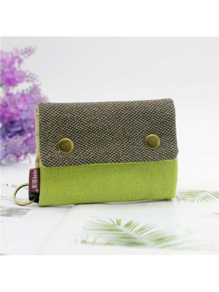 Kaka tribe Korean canvas men's and women's wallets small wholesale Taobao multi-purpose key bag