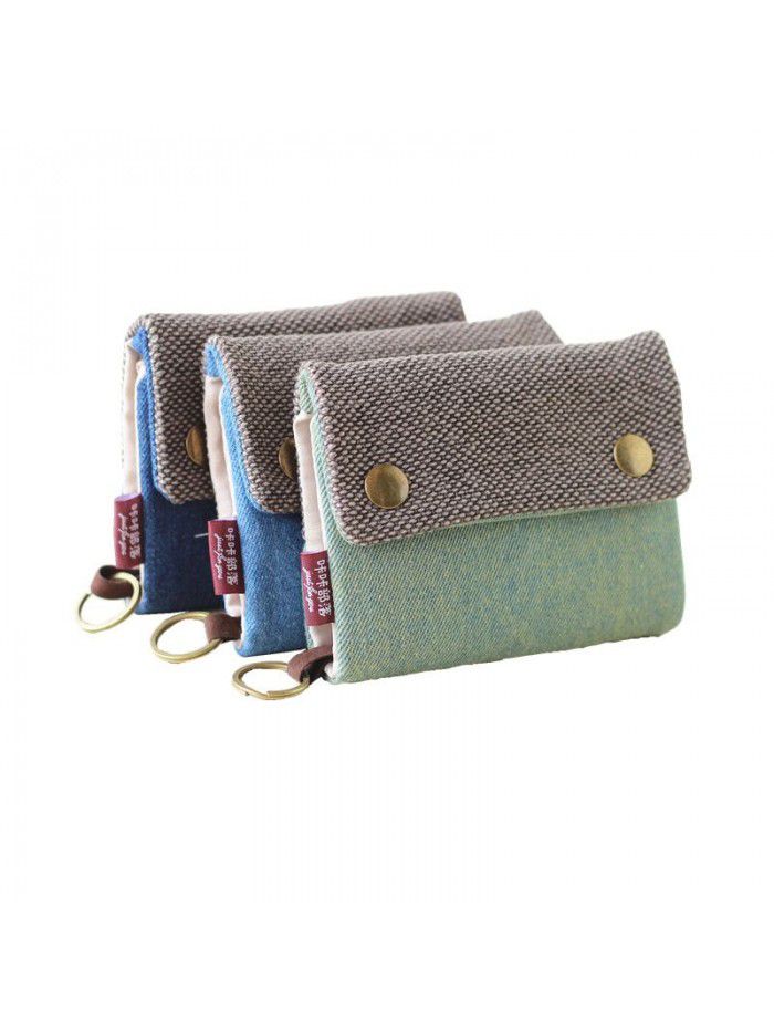 Kaka tribe Korean canvas men's and women's wallets small wholesale Taobao multi-purpose key bag