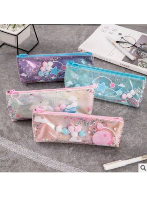 Creative planet quicksand pencil case student pers...