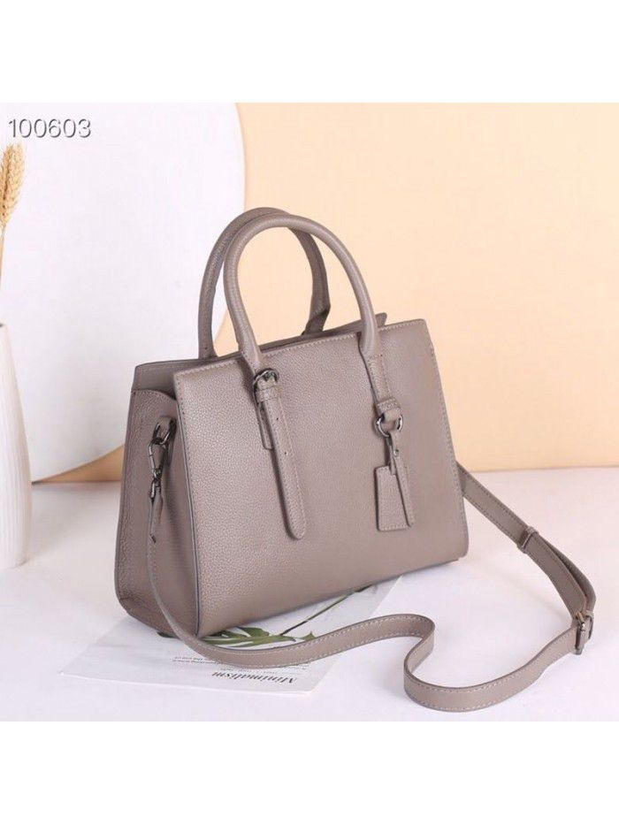 European and American style litchi pattern leather women's bag 2021 new leather handbag fashion trend One Shoulder Messenger Bag 8159