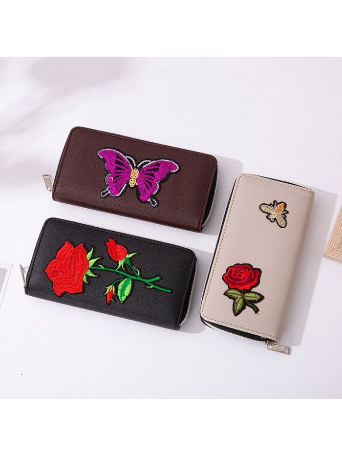 New 2020 retro wallet women's mid long multi card mobile phone bag fashion trendy girl's Long Wallet