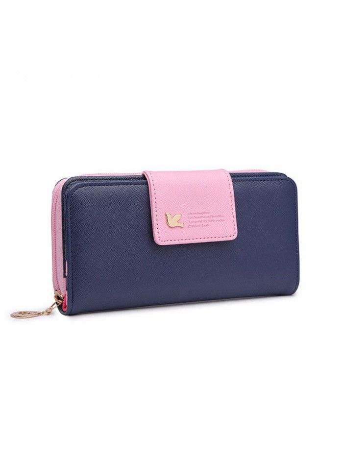 Hot cross border new wallet flying bird buckle Long Wallet Korean high capacity mobile phone bag lady's hand bag