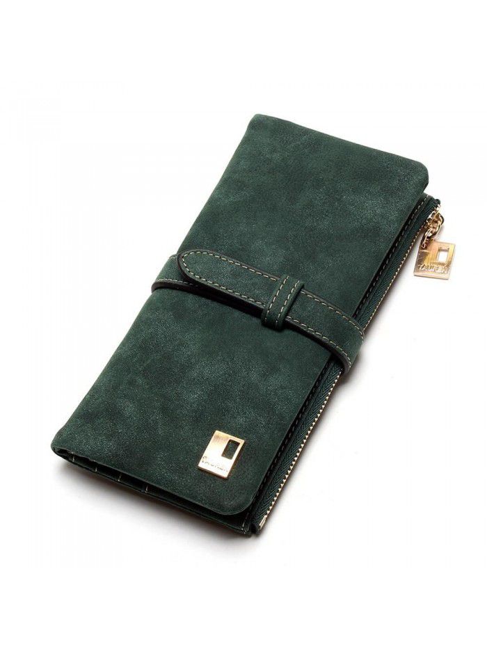 Fast selling popular Korean retro frosted leather 20% off with long wallet multi card women's wallet wholesale