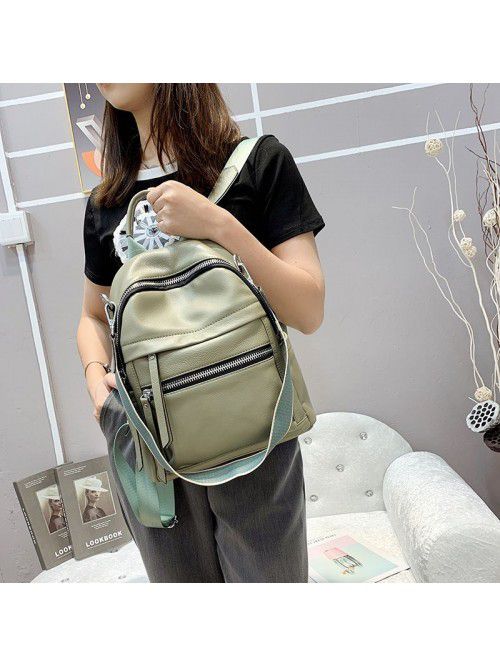 Fashion soft leather backpack 2021 new head leathe...