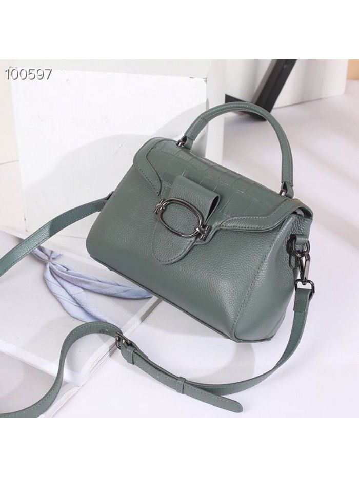 Bag women's Crossbody Bag Leather 2021 new head leather carrying shoulder bag crocodile women's bag 8170