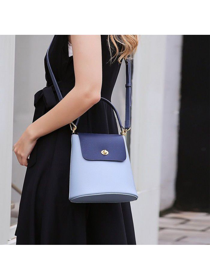 Bucket bag women's 2021 new leather carrying Messenger Bag Small Bag Fashion Shoulder Bag Leather Women's bag 0128